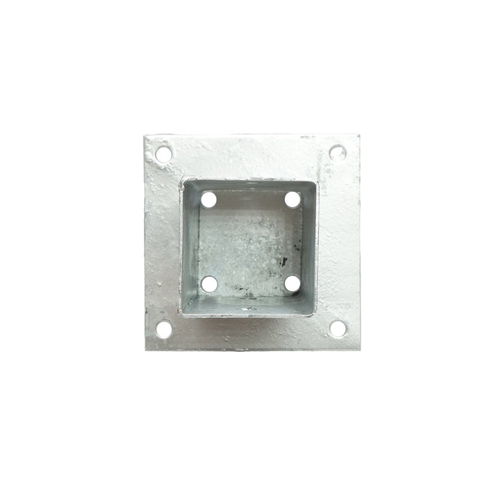 Supporto per palo applicato, fissaggio con viti 71x71x150, acciaio zincato, galvanizzato