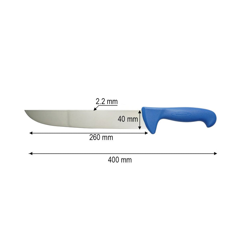 Coltello da macellaio professionale da 26 cm, lama in acciaio 5Cr15MoV, manico in nylon blu Breckner Germany