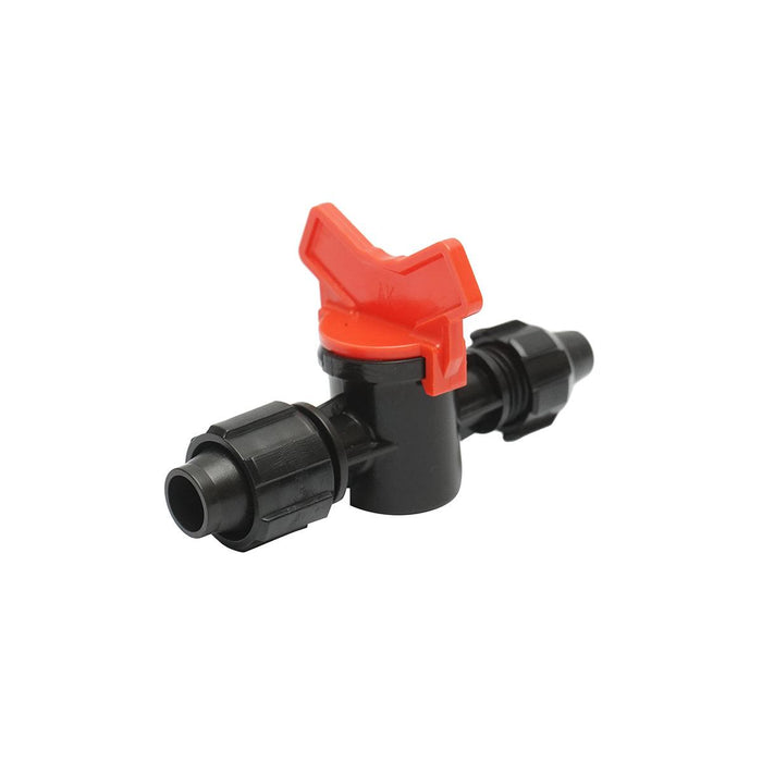 Valvola per tubi irrigazione a goccia 17mm, Rubinetto per Tubi Nastro di irrigazione a Goccia, Valvola per sistemi di irrigazione a goccia 17mm.