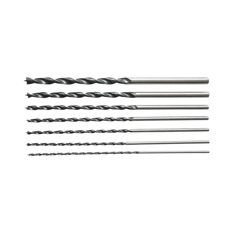 Set di 7 punte per legno, 4–12 mm, lunghezza 300 mm, con attacco cilindrico