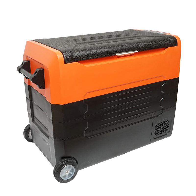Frigorifero per auto 47L con compressore 12-24-220V, 45W tipo trolley 726x390x513mm