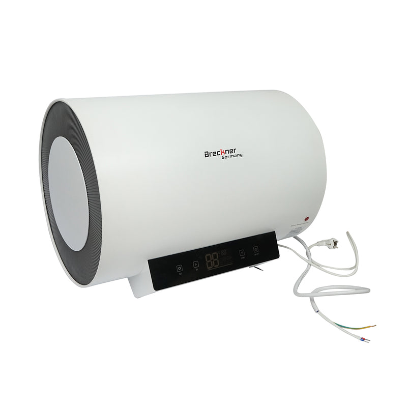 Scaldacqua elettrico AC/DC (solare/220V), 60 L, 2000 W, 470x685 mm, installazione orizzontale, con telecomando, per acqua calda sanitaria. Breckner Germany