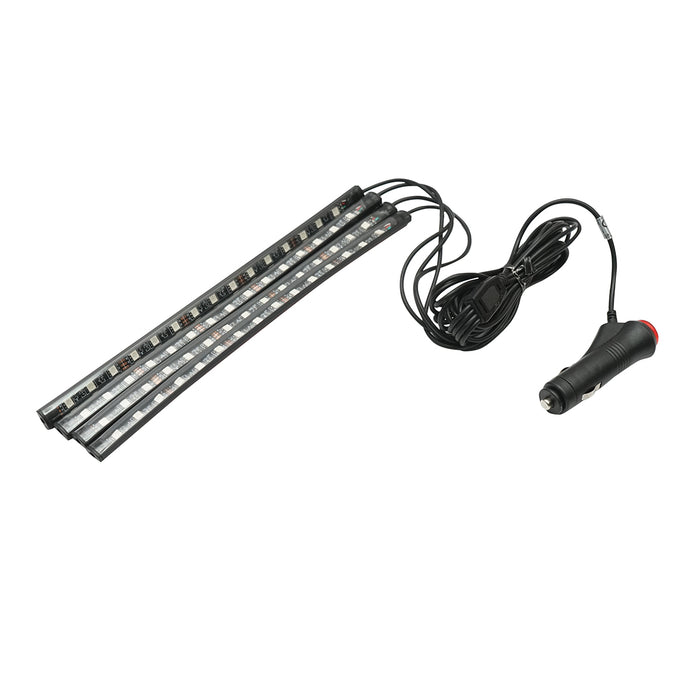 Striscia luminosa ambientale LED per auto 12V, 9W con telecomando, controllo musicale 4x26,7 cm RGB