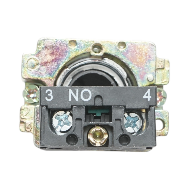 Pulsante in metallo nero con ritorno 1NO, 400V/10A, LAY5 Breckner Germany