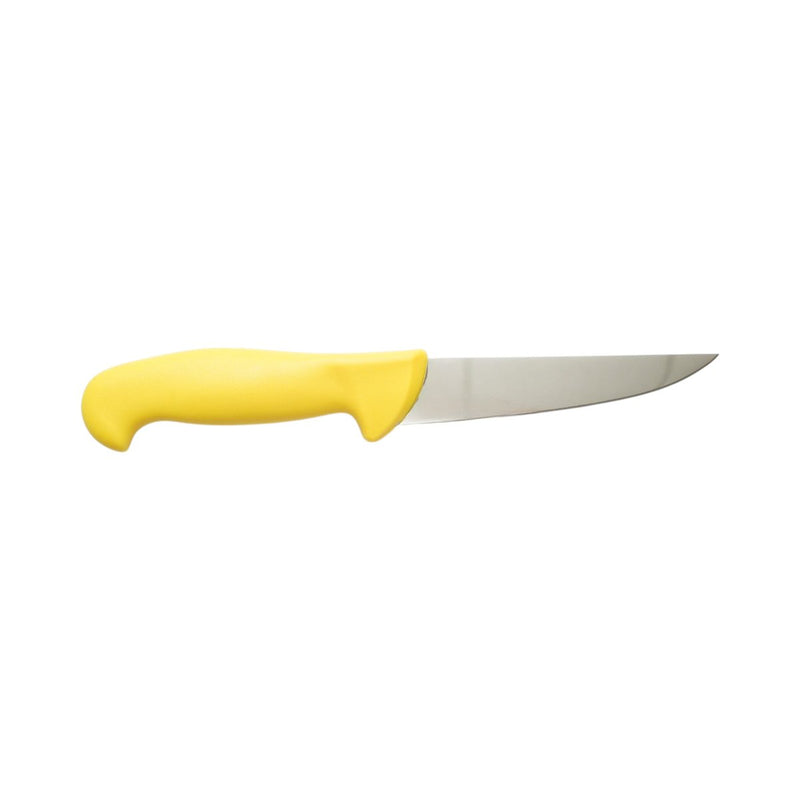 Coltello professionale da macelleria e macellazione da 15 cm, lama in acciaio 5Cr15MoV, manico in nylon giallo. Breckner Germany