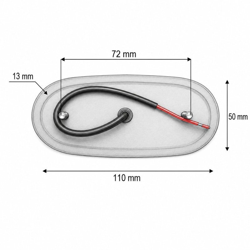 Luce di ingombro laterale ovale a LED effetto neon, 12V-24V, ambra, 21 LED, 110x50x13 mm Breckner Germany