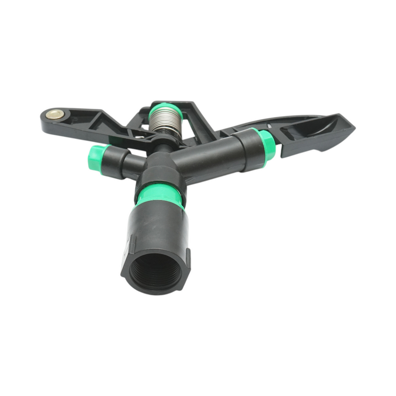 Irrigatore a battente regolabile con braccio oscillante, 2 ugelli, raggio 8–11 m, portata 18–25 l/min, attacco femmina da 1 pollice. Breckner Germany