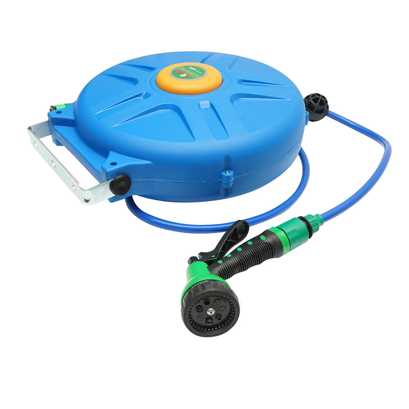 Rullo avvolgitubo automatico da 19 m con pistola regolabile a 9 funzioni