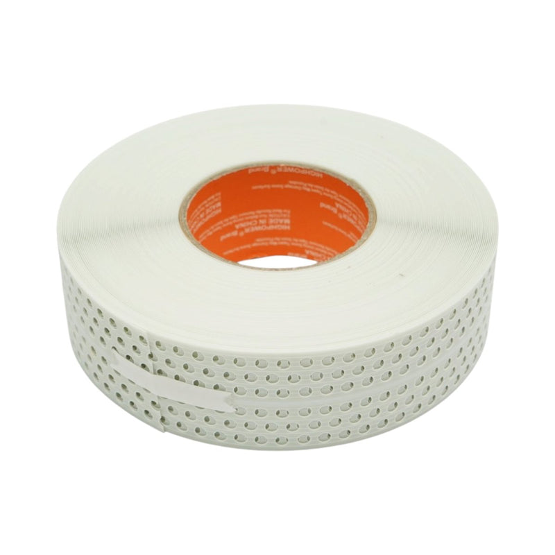 Nastro di protezione angolare autoadesivo HighPower in PVC forato per cartongesso 50 mm x 30 m