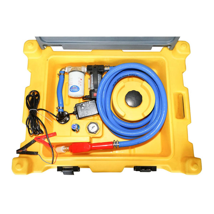 Serbatoio per Carburante Portatile, Serbatoio per gasolio da 220 Litri con impianto di trasferimento 12V/200W, Portata 60 L/min.