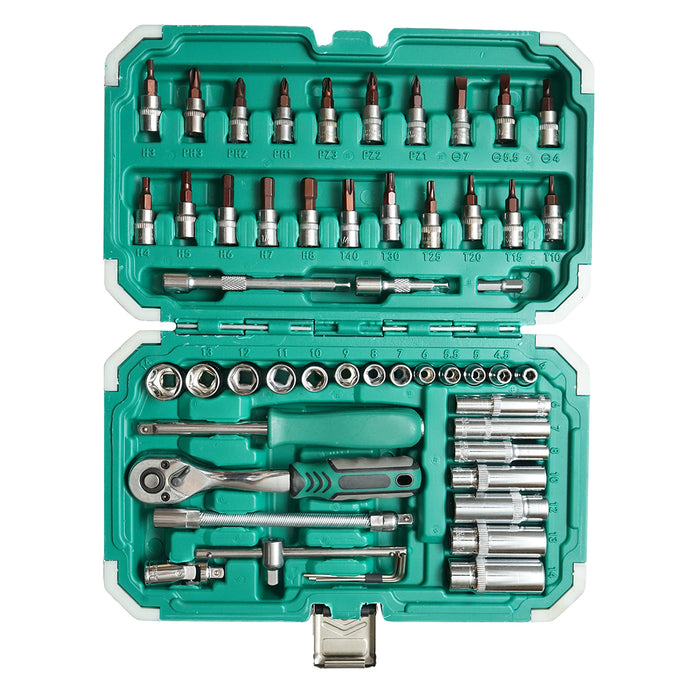 Kit di chiavi a bussola lunghe, punte esagonali, torx con cricchetto 53 pezzi Breckner Germany