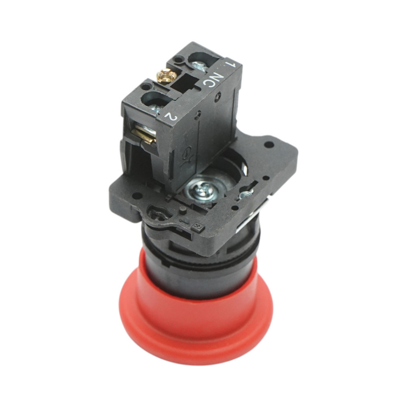 Pulsante di arresto di emergenza rosso con sblocco a rotazione e chiave 40 mm, 1 NC, 400 V/10 A LAY5 Breckner Germany