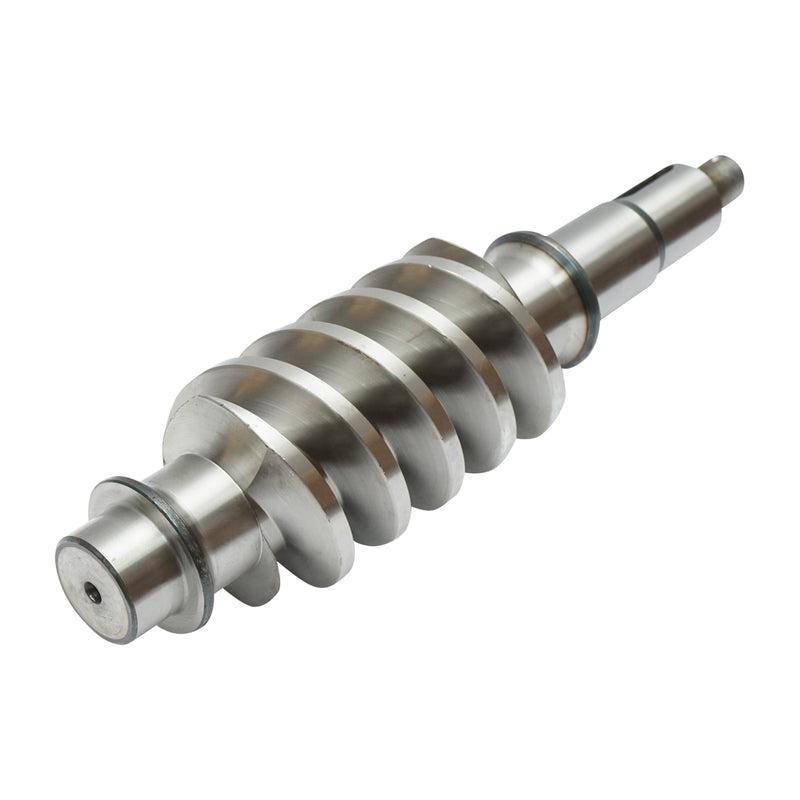 Set pignone in bronzo con vite senza fine per verricello di trattore forestale.