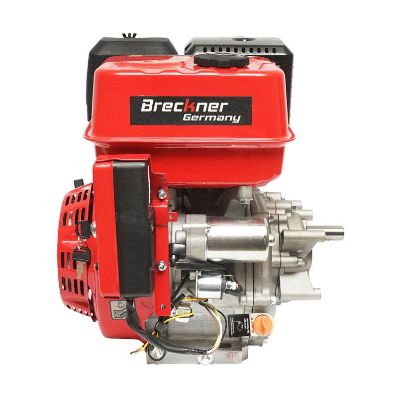 Motore a Scoppio 13 CV, Motore a Benzina 4 Tempi 389cc con Albero cilindrico scanalato Ø 25 mm e, Avviamento Elettrico e Avviamento Strappo Breckner Germany