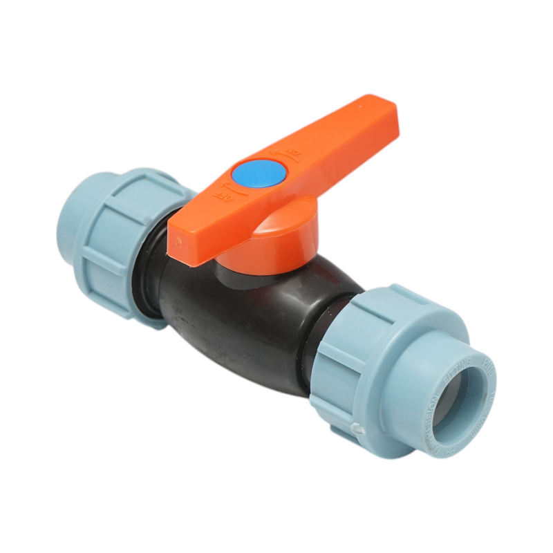 Valvola a sfera a compressione D20x20mm, PN16 bar per sistemi di irrigazione