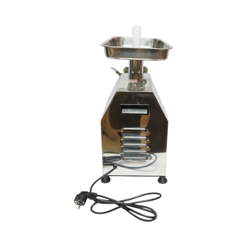 Tritacarne elettrico in acciaio inox 2000W, 220V, capacità 250 kg/h, adattatore per salsicce, 1 piastra e 1 coltello inclusi – 410 × 240 × 450 mm