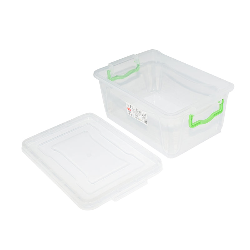 Scatola portaoggetti in plastica trasparente da 5 l con coperchio, 305x210x135 mm