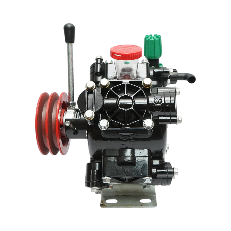 Pompa a 4 membrane da 7,5 CV/5,5 kW, portata 60 l/min, pressione 30 bar, velocità 500–600 giri/min.