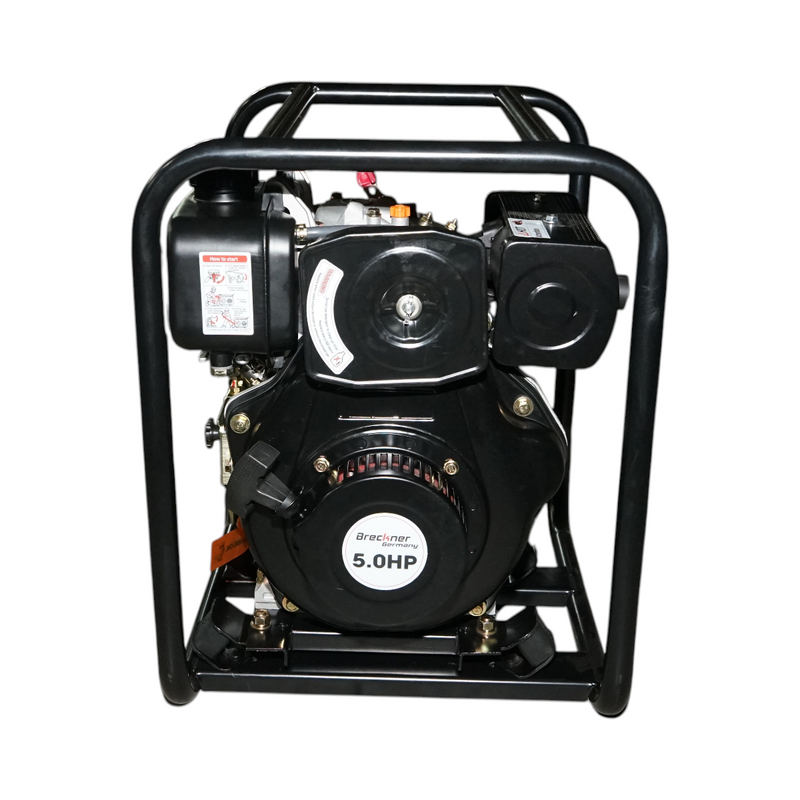 Motopompa diesel da 5 CV, 2 pollici, portata 36 m³/h, profondità di aspirazione 8 m, prevalenza 25 m Breckner Germany