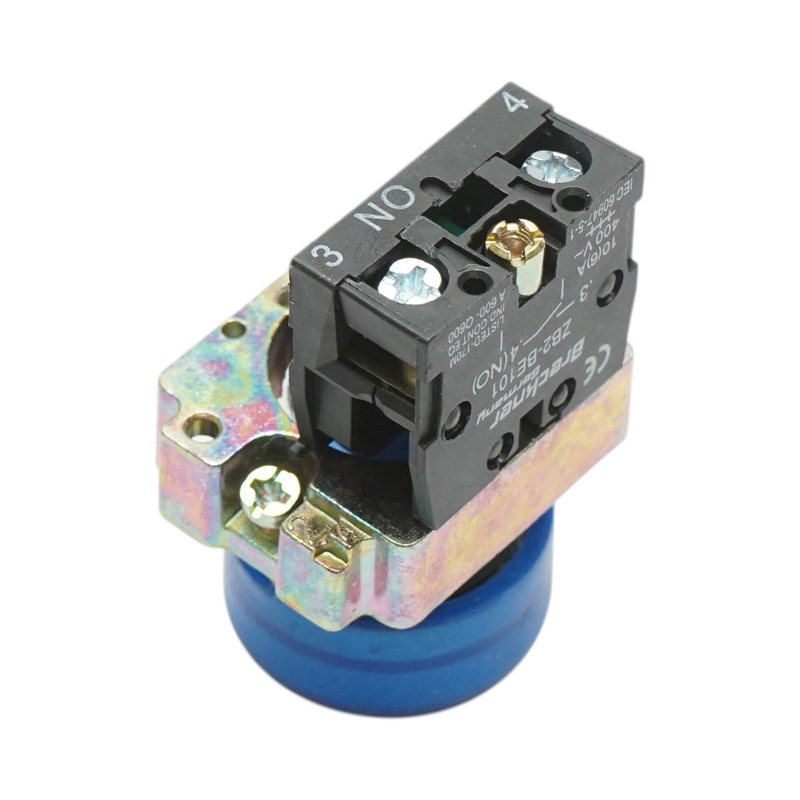 Pulsante di comando blu con coperchio protettivo 1NO, 400V/10A, LAY5, IP65 Breckner Germany