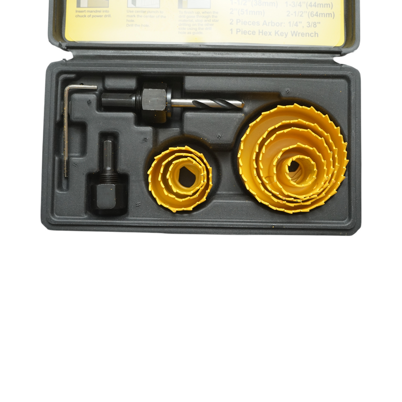 Set di 11 seghe a tazza Crownman in acciaio al carbonio (19–64 mm) per legno, cartongesso e PVC