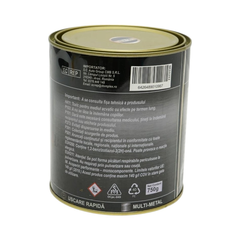 Smalto anticorrosivo grigio 3 in 1 per metallo, 750 g, a base acqua, applicabile direttamente sulla ruggine. Breckner Germany