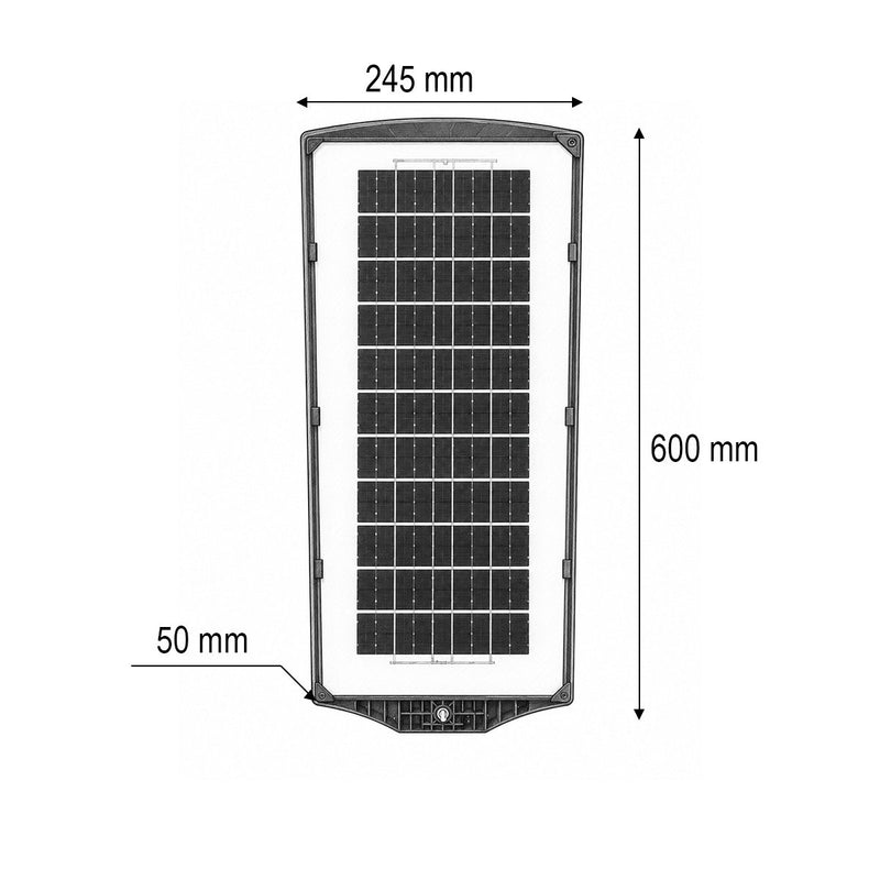 Lampione stradale solare a LED da 200 W con pannello solare da 12 W, batteria LiFePO4 da 8000 mAh, sensore di movimento, telecomando e supporto per palo (IP67)