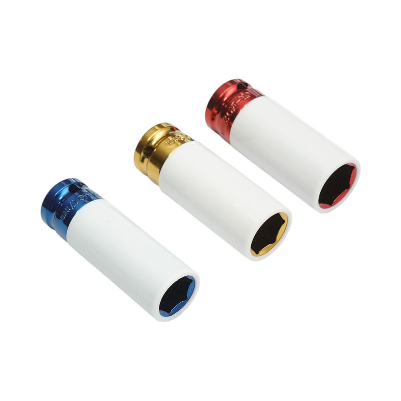 Set di chiavi a bussola a impatto con protezione da 17 mm, 19 mm, 21 mm, quadrate da 1/2 pollice Breckner Germany
