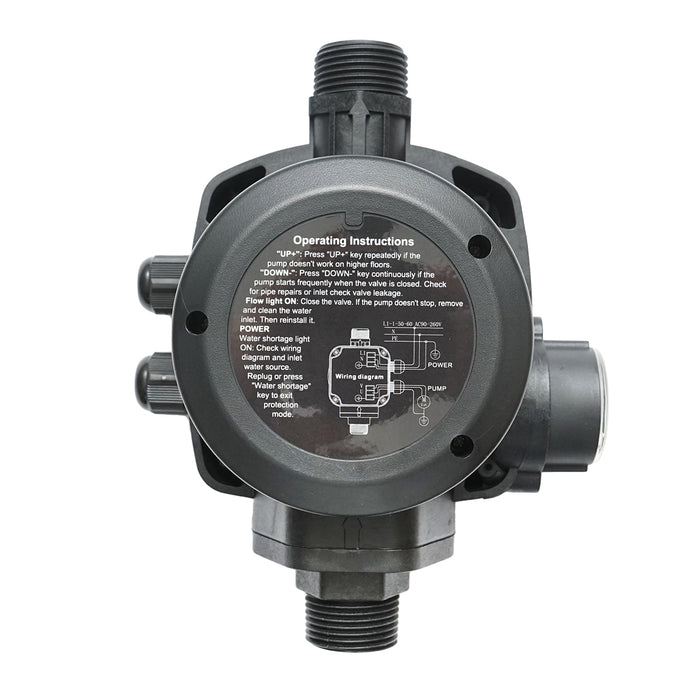Pressostato elettronico automatico con manometro 2.2KW, 220V per pompa dell'acqua, pressione regolabile manualmente max. 15 bar HYDROCALL-2200G.