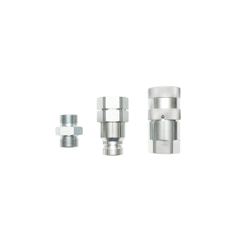 Set di raccordi a innesto rapido da 1 pollice (valvola a passaggio libero: femmina + maschio) con adattatore diritto, 83x45x48 mm.