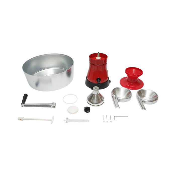 Separatore di panna dal latte o per scrematura manuale, recipiente in alluminio da 5L, capacità 80L/h.