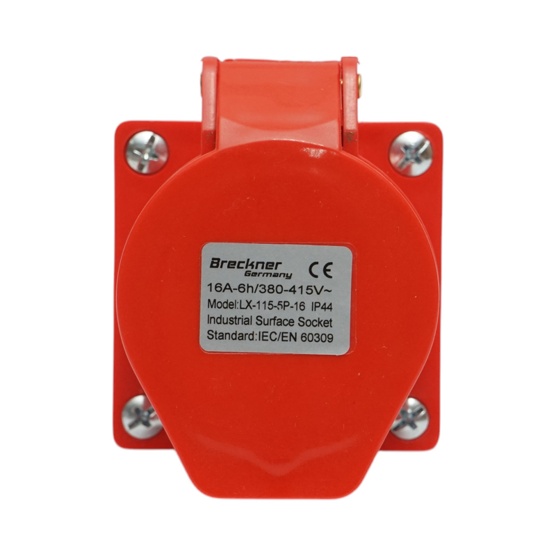 Presa industriale trifase da superficie 16A, 380V, IP44, 6H Breckner Germany
