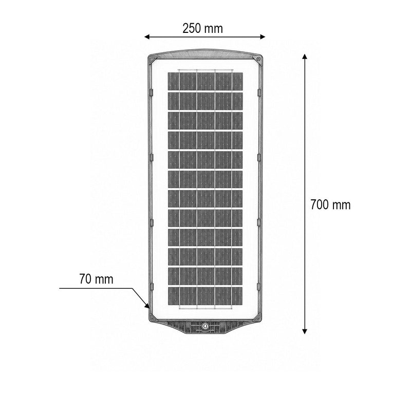 Lampione stradale solare a LED da 300 W con pannello solare da 15 W, batteria LiFePO4 da 12000 mAh, sensore di movimento, telecomando e supporto per palo (IP67) Breckner Germany
