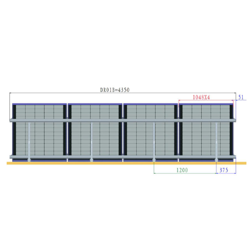 Sistema di montaggio completo e struttura di supporto per 4 pannelli solari fotovoltaici, con inclinazione regolabile tra 15 e 30 gradi. Breckner Germany