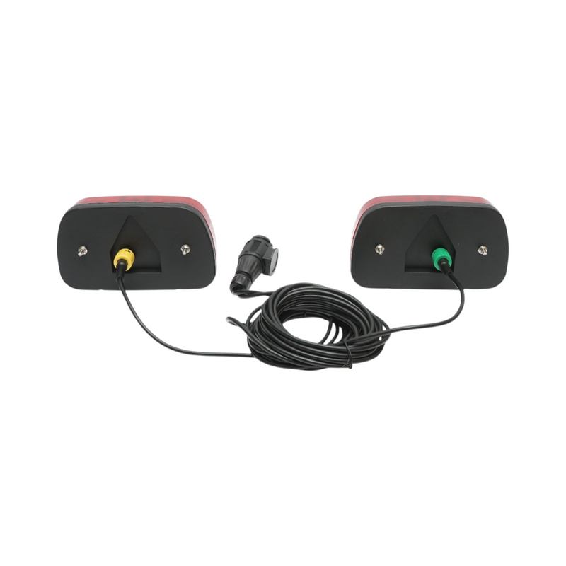 Set di luci universali a 12V per rimorchio con 6 funzioni, cablaggio da 5,5 m e connettore a 13 poli. Breckner Germany