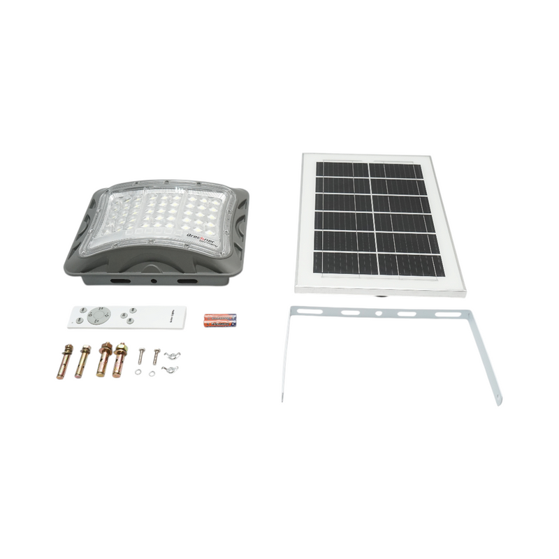 Lampada LED da 6500K con pannello solare da 10 W, batteria LiFePO4 da 3,2 V/5000 mAh e telecomando (IP65) Breckner Germany
