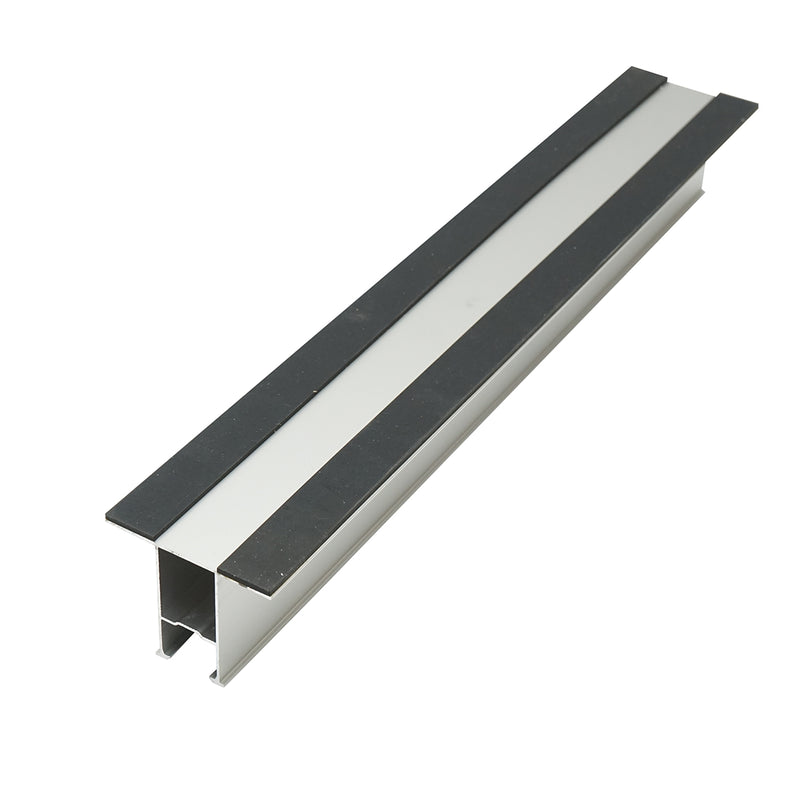 Supporto per guida a profilo a H (385x50 mm) con viti e guarnizione in EPDM per il montaggio di pannelli solari fotovoltaici, Sistema A, 20 mm