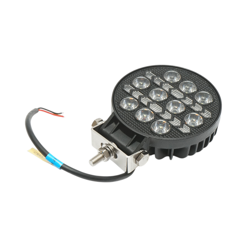 Proiettore LED rotondo con DRL 9-80V, 36W bianco-giallo, corpo in alluminio 108x108x40mm IP67 Breckner Germany