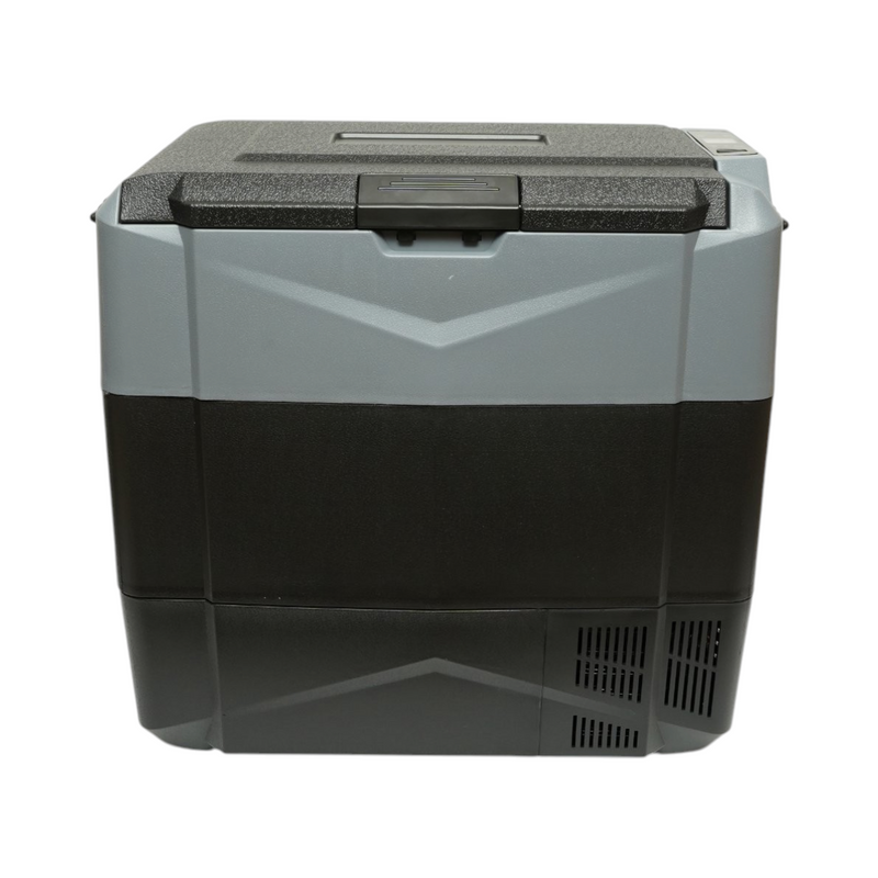 Frigorifero per auto 55L con compressore 12V-24V-220V, 60W, display LCD, doppia zona di raffreddamento, USB 630x390x590mm