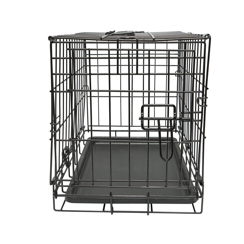 Gabbia pieghevole in metallo per il trasporto di animali, con vassoio rimovibile e maniglia, 44,5x30,5x36,5 cm