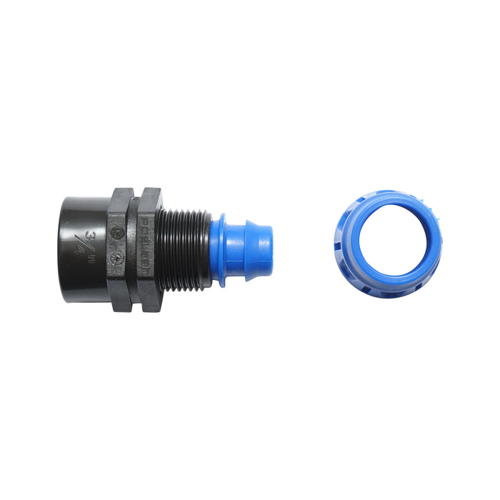 Giunto di collegamento con filettatura interna D20mmx3/4, PN6 per tubo di gocciolamento.