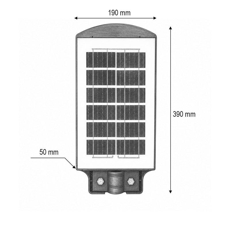 Lampione stradale solare a LED da 50 W con pannello solare da 8 W, batteria LiFePO4 da 4000 mAh, sensore di movimento, telecomando e attacco per palo (IP65) Breckner Germany