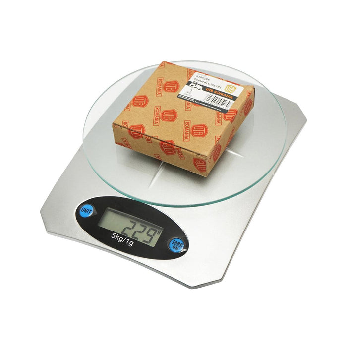 Hoteche Bilancia da Cucina Digitale, 1g-5kg, Piattaforma in Vetro, Display LCD, Unità g/lb/oz/kg