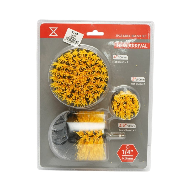 Set di 3 spazzole rotanti per la pulizia con trapano (50 mm, 90 mm, 100 mm), attacco da 1/4 di pollice Breckner Germany