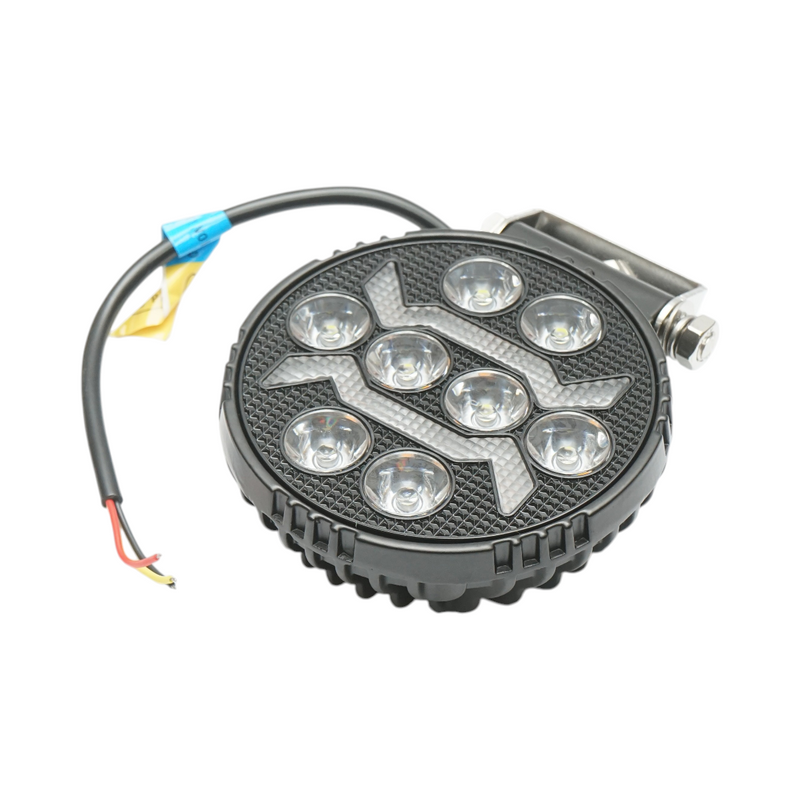 Proiettore LED rotondo con DRL 9-80V, 17W bianco-giallo, corpo in alluminio 108x108x38mm IP67 Breckner Germany