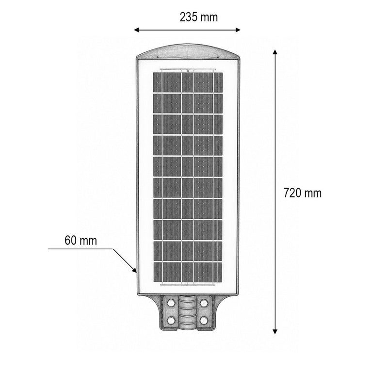Lampione stradale solare a LED da 300 W con pannello solare da 18 W, batteria LiFePO4 da 16000 mAh, sensore di movimento, telecomando e supporto per palo (IP65) Breckner Germany