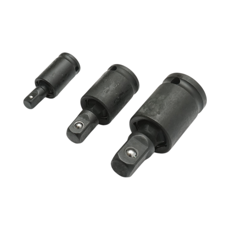Set di 3 adattatori per giunto universale a impatto (attacco quadro da 1/2", 3/8", 1/4"), in acciaio Cr-Mo Breckner Germany