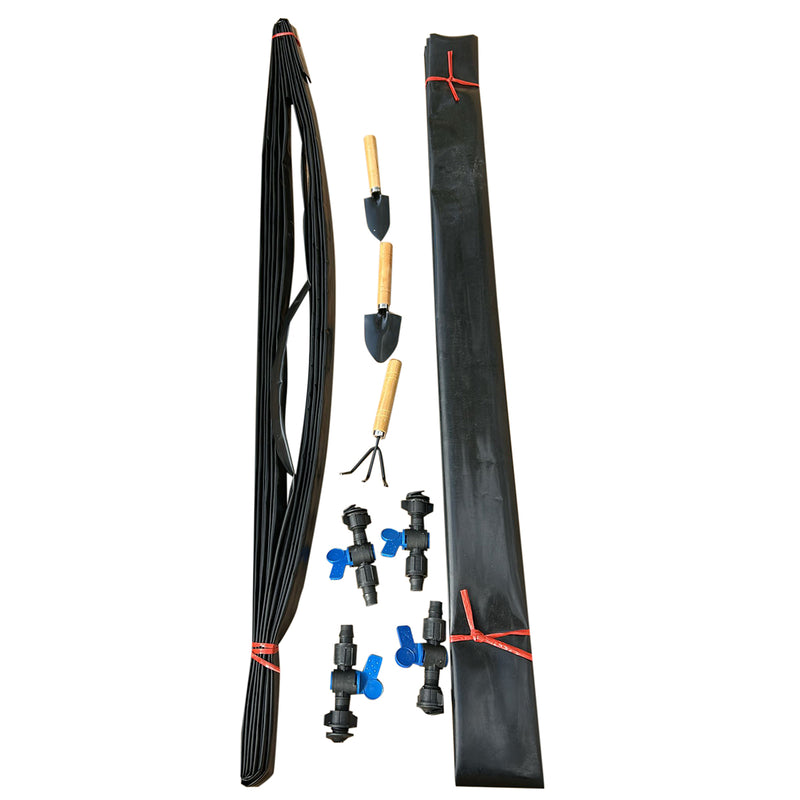 Serra da giardino 400×300×200 cm con sistema di irrigazione, telo verde in PE con rete 140 g/m² anti-UV, 8 finestre, 2 porte, tubo in acciaio zincato 25 mm THOR