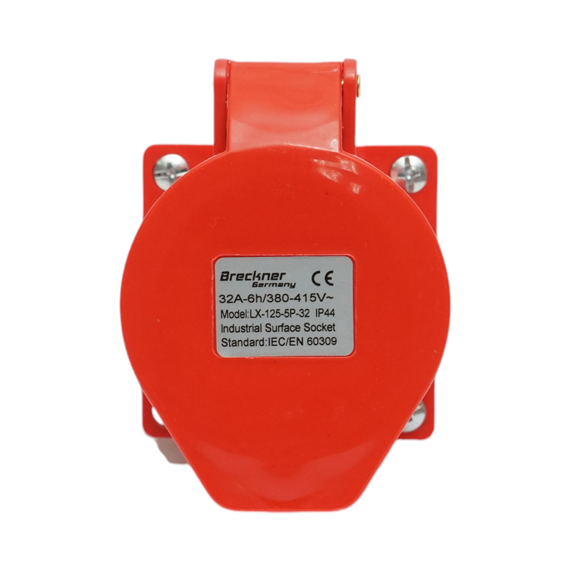 Presa industriale trifase da superficie 32A, 380V, IP44, 6H Breckner Germany