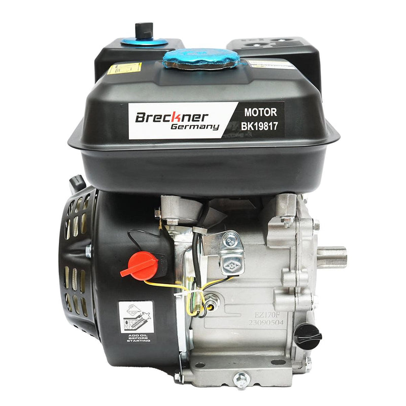 Motore a Scoppio 7.5 CV, Motore a Benzina 4 Tempi 242cc con Albero cilindrico scanalato Ø 25 mm e, Avviamento a Strappo Breckner Germany